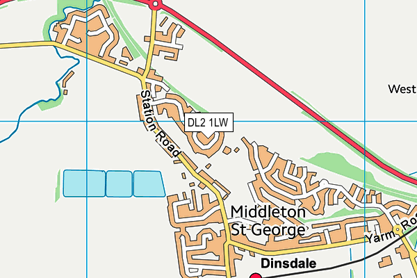 DL2 1LW map - OS VectorMap District (Ordnance Survey)