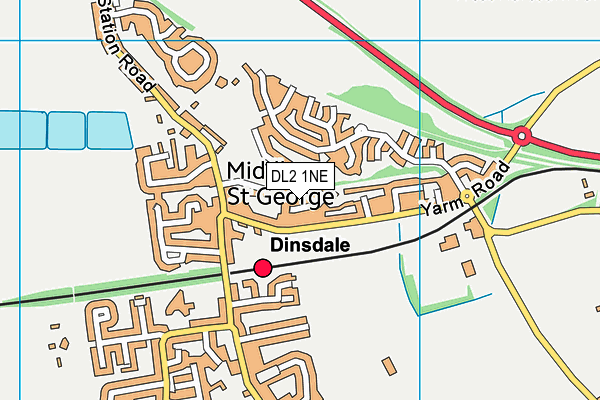 DL2 1NE map - OS VectorMap District (Ordnance Survey)