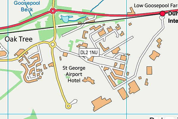 DL2 1NU map - OS VectorMap District (Ordnance Survey)