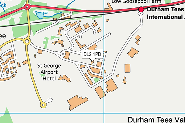 DL2 1PD map - OS VectorMap District (Ordnance Survey)