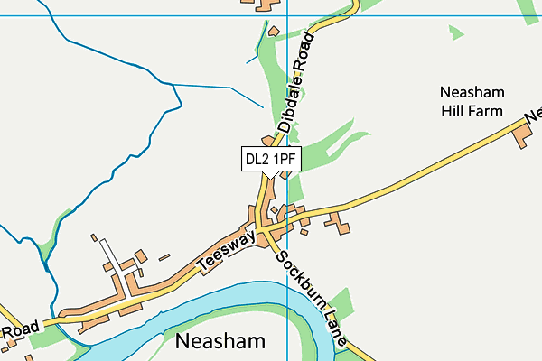 DL2 1PF map - OS VectorMap District (Ordnance Survey)