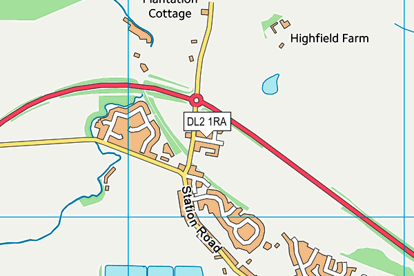 DL2 1RA map - OS VectorMap District (Ordnance Survey)