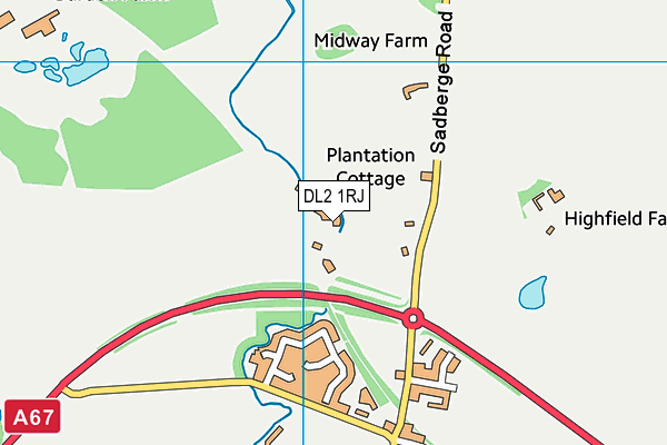 DL2 1RJ map - OS VectorMap District (Ordnance Survey)