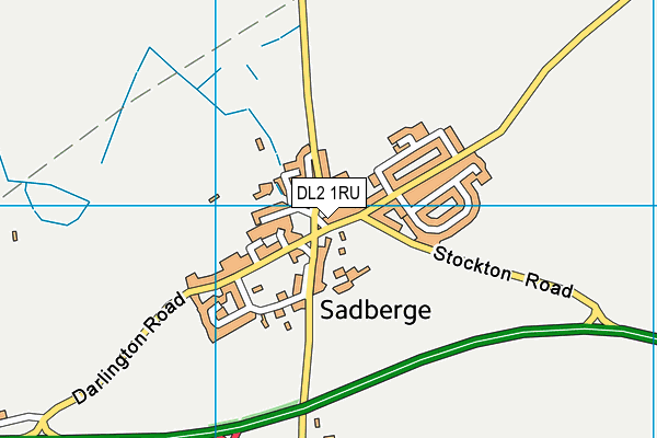 DL2 1RU map - OS VectorMap District (Ordnance Survey)