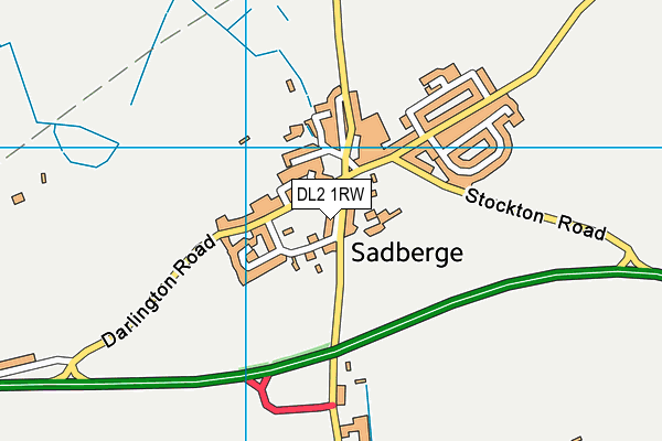 DL2 1RW map - OS VectorMap District (Ordnance Survey)