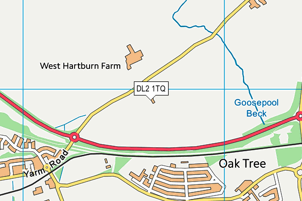 DL2 1TQ map - OS VectorMap District (Ordnance Survey)