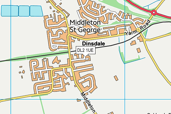 DL2 1UE map - OS VectorMap District (Ordnance Survey)