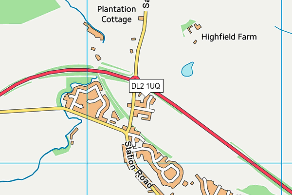 DL2 1UQ map - OS VectorMap District (Ordnance Survey)