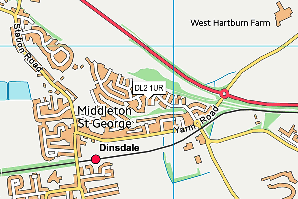 DL2 1UR map - OS VectorMap District (Ordnance Survey)