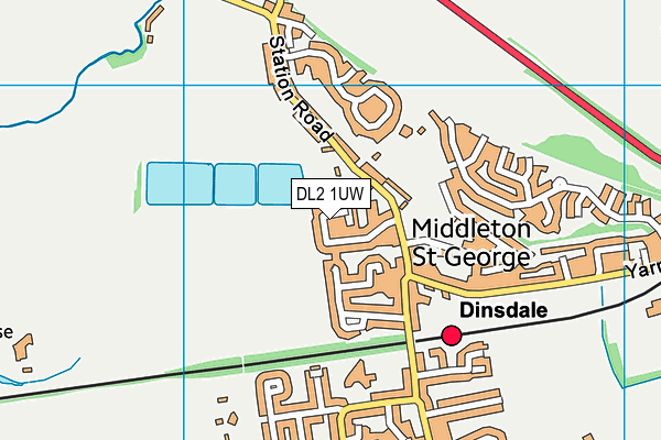 DL2 1UW map - OS VectorMap District (Ordnance Survey)