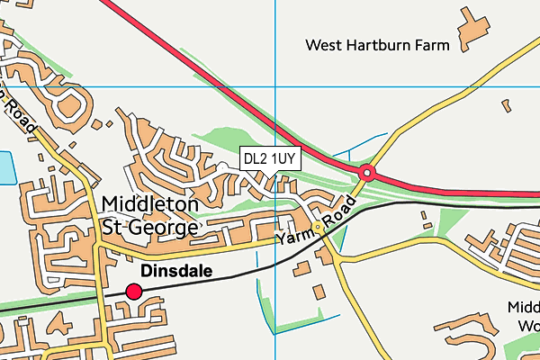 DL2 1UY map - OS VectorMap District (Ordnance Survey)