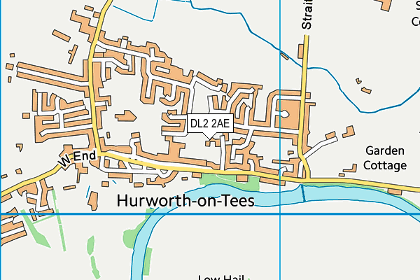 DL2 2AE map - OS VectorMap District (Ordnance Survey)