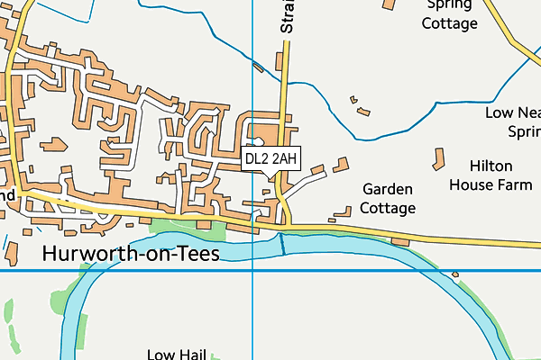 DL2 2AH map - OS VectorMap District (Ordnance Survey)