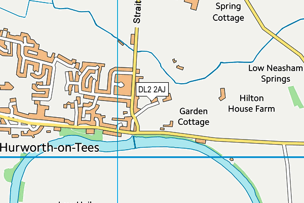 DL2 2AJ map - OS VectorMap District (Ordnance Survey)