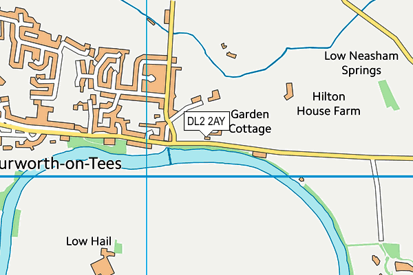 DL2 2AY map - OS VectorMap District (Ordnance Survey)