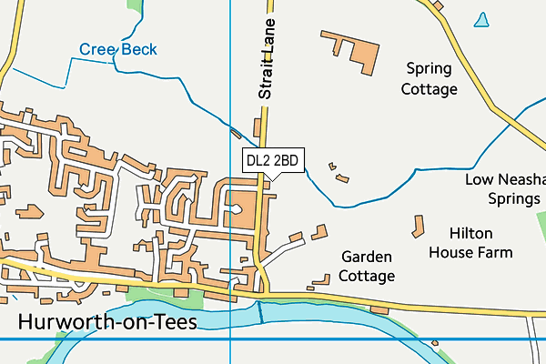 DL2 2BD map - OS VectorMap District (Ordnance Survey)