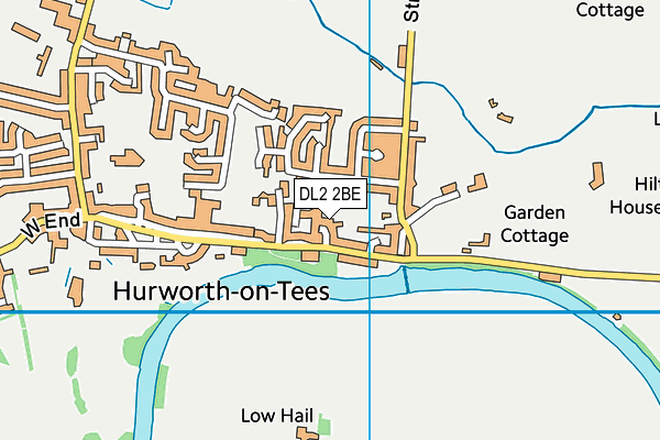 DL2 2BE map - OS VectorMap District (Ordnance Survey)