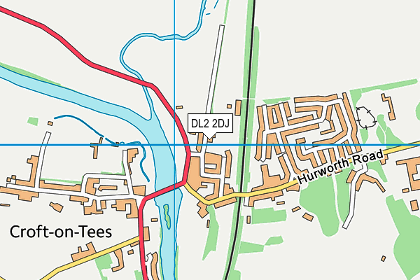DL2 2DJ map - OS VectorMap District (Ordnance Survey)