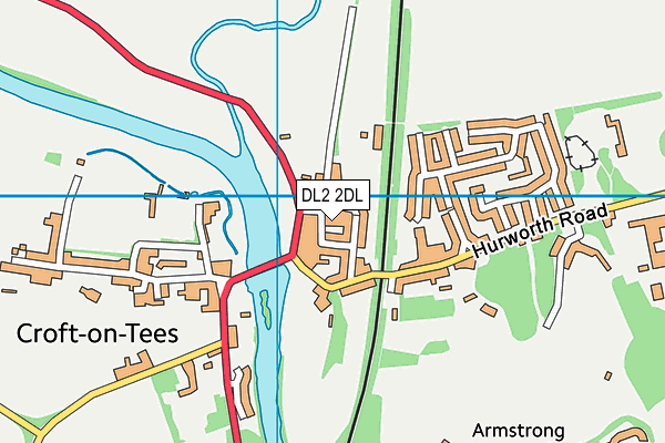 DL2 2DL map - OS VectorMap District (Ordnance Survey)