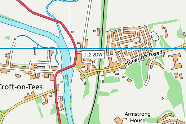 DL2 2DW map - OS VectorMap District (Ordnance Survey)