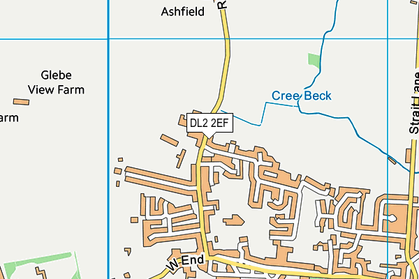 DL2 2EF map - OS VectorMap District (Ordnance Survey)