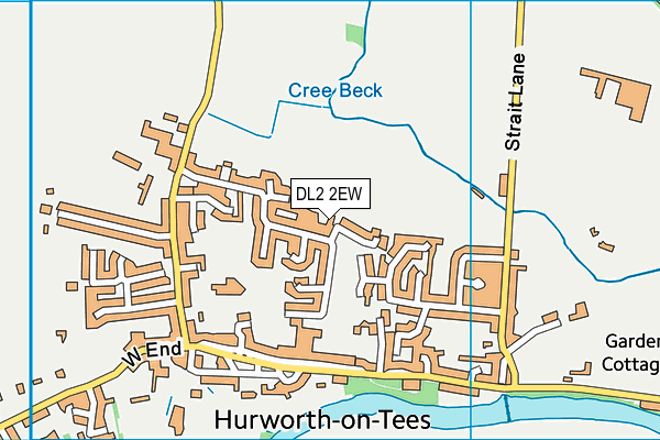 DL2 2EW map - OS VectorMap District (Ordnance Survey)