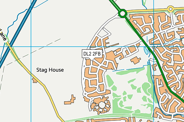 DL2 2FB map - OS VectorMap District (Ordnance Survey)