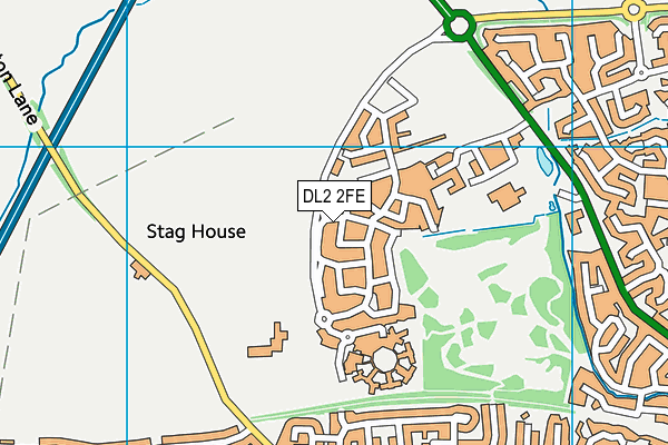 DL2 2FE map - OS VectorMap District (Ordnance Survey)