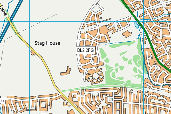 DL2 2FG map - OS VectorMap District (Ordnance Survey)