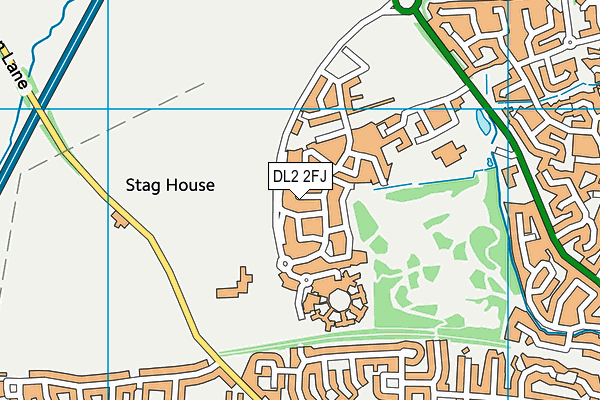 DL2 2FJ map - OS VectorMap District (Ordnance Survey)