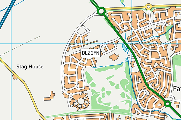 DL2 2FN map - OS VectorMap District (Ordnance Survey)