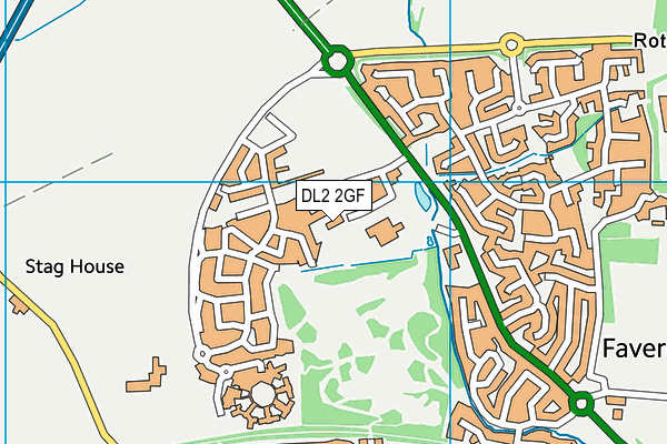 DL2 2GF map - OS VectorMap District (Ordnance Survey)
