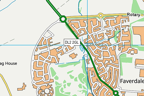 DL2 2GL map - OS VectorMap District (Ordnance Survey)