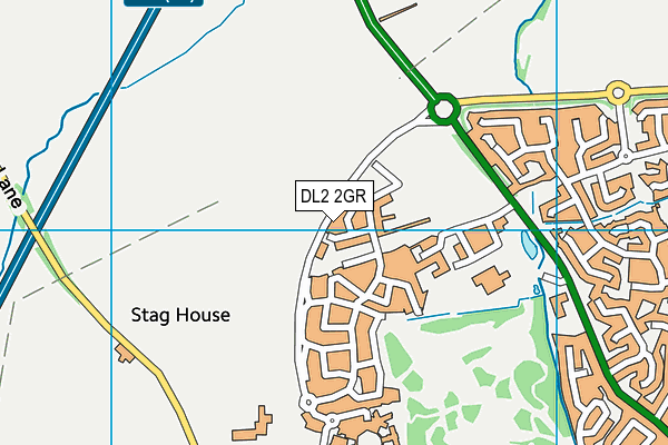 DL2 2GR map - OS VectorMap District (Ordnance Survey)