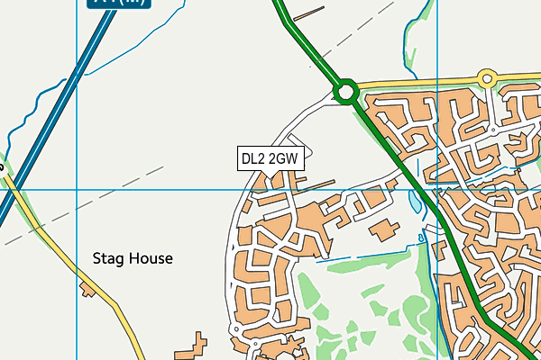 DL2 2GW map - OS VectorMap District (Ordnance Survey)