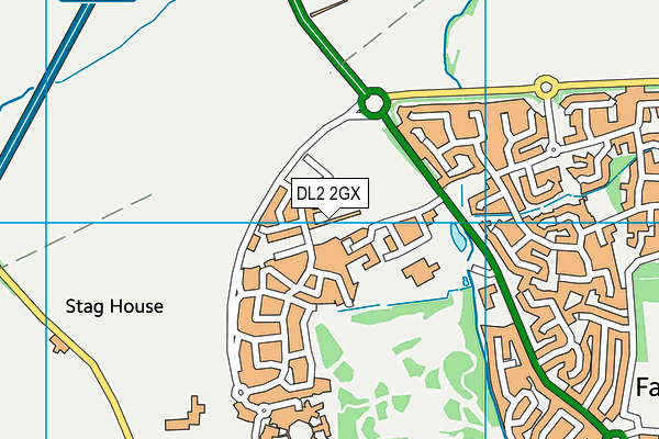 DL2 2GX map - OS VectorMap District (Ordnance Survey)