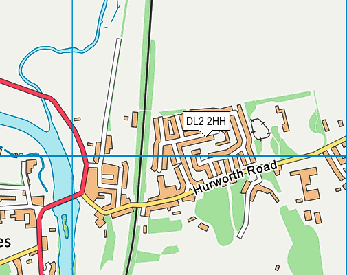 DL2 2HH map - OS VectorMap District (Ordnance Survey)