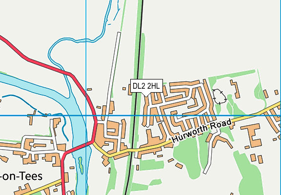 DL2 2HL map - OS VectorMap District (Ordnance Survey)