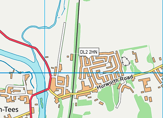 DL2 2HN map - OS VectorMap District (Ordnance Survey)
