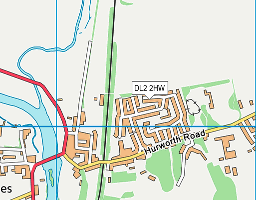 DL2 2HW map - OS VectorMap District (Ordnance Survey)