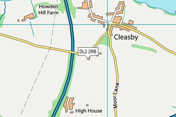 DL2 2RB map - OS VectorMap District (Ordnance Survey)