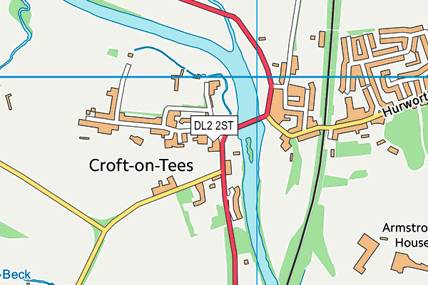 The Croft Hotel Leisure Club (Closed) map (DL2 2ST) - OS VectorMap District (Ordnance Survey)