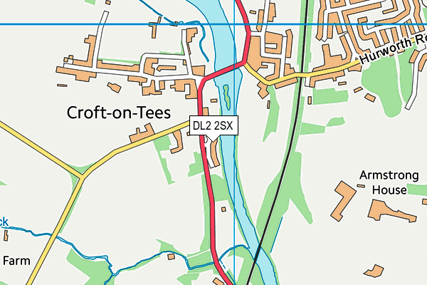 DL2 2SX map - OS VectorMap District (Ordnance Survey)