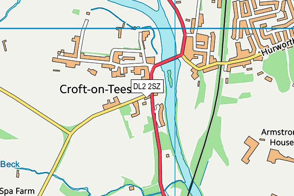 DL2 2SZ map - OS VectorMap District (Ordnance Survey)