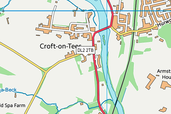 DL2 2TB map - OS VectorMap District (Ordnance Survey)