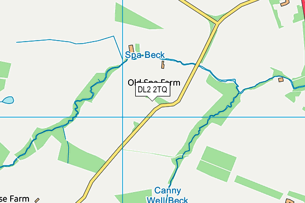 DL2 2TQ map - OS VectorMap District (Ordnance Survey)