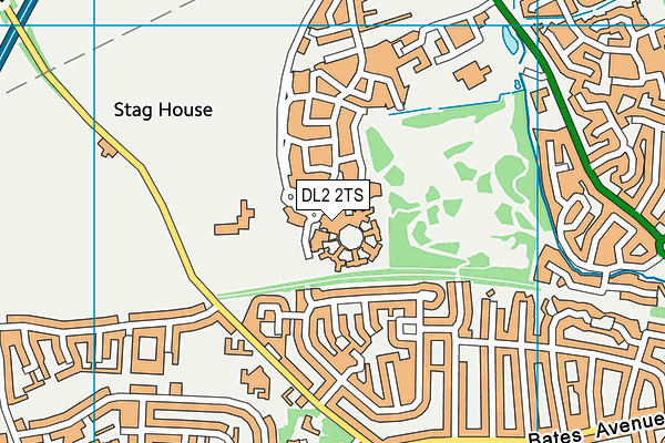 DL2 2TS map - OS VectorMap District (Ordnance Survey)