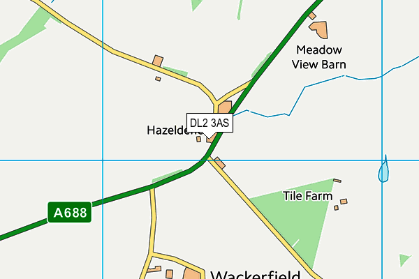 DL2 3AS map - OS VectorMap District (Ordnance Survey)