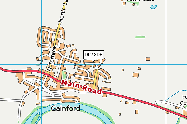 DL2 3DF map - OS VectorMap District (Ordnance Survey)