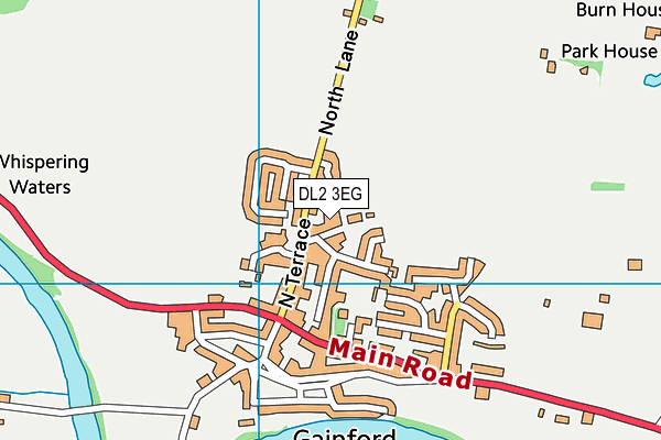 Gainford Tennis Courts map (DL2 3EG) - OS VectorMap District (Ordnance Survey)
